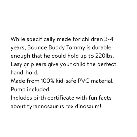 Bounce Buddies Dinosaur T-Rex: Tommy The T-Rex Ride On Inflatable Bouncer - Picture 4 of 9